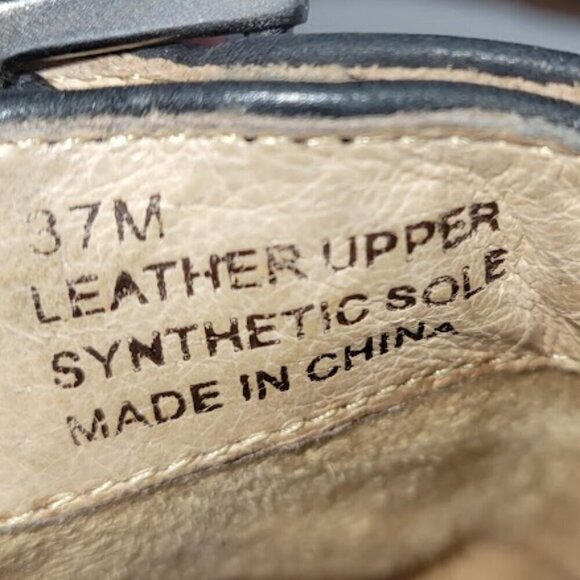 Biala Black Leather Wedge Ankle Boots Side Zip Ankle Buckle Bootie Women’s SZ 37 - Picture 12 of 13